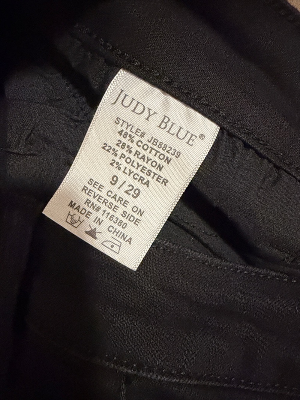 Judy Blue Capri Fit Denim Jeans Black Women's Size 9/29 Cotton Blend Stretch - Picture 4 of 9